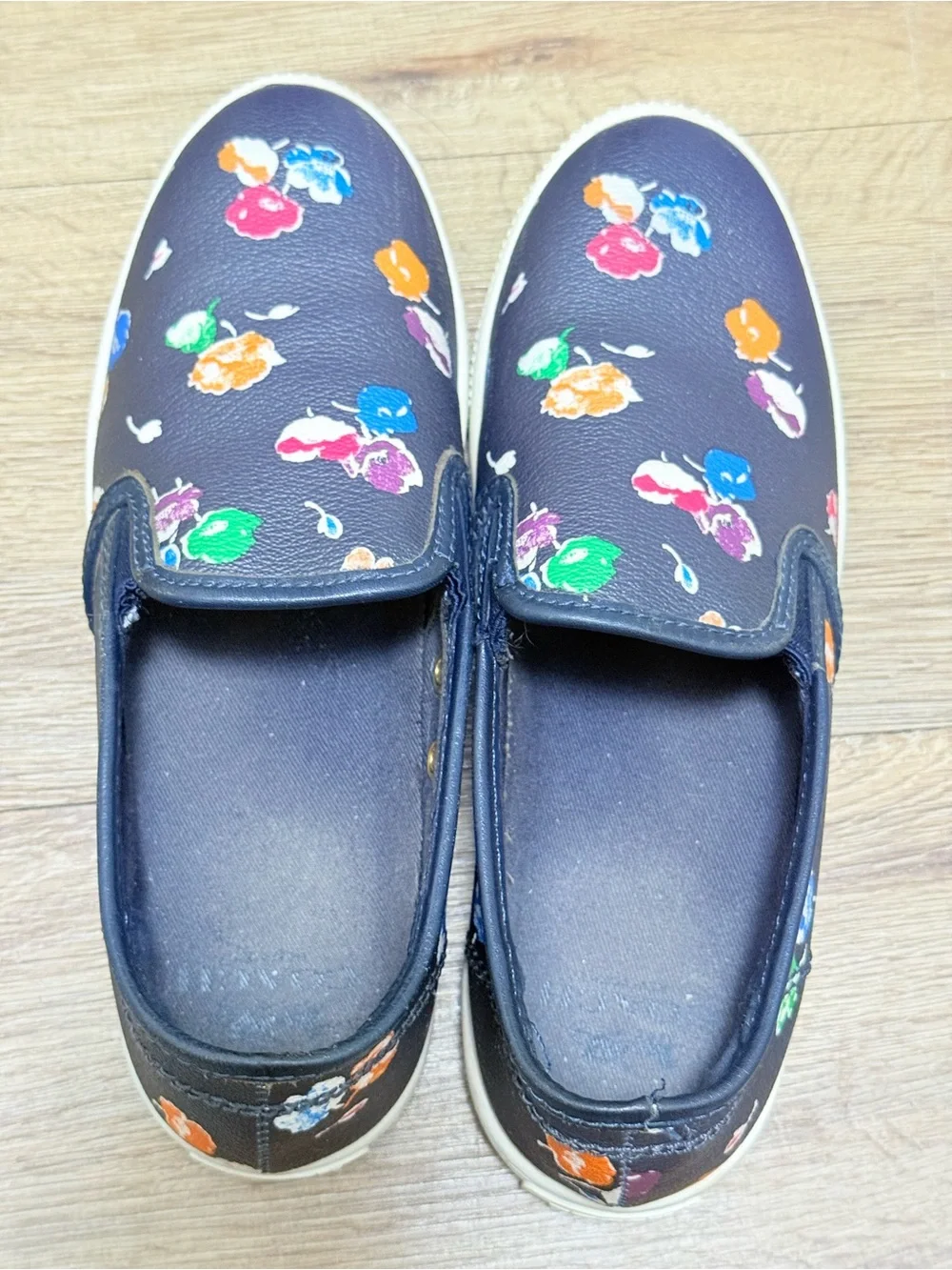Coach Navy Floral Slip-On Sneakers